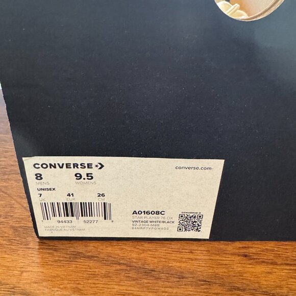 *NEW* Unisex CONVERSE Star Player 76 LOW TOP Vintage White/Black - Picture 3 of 3